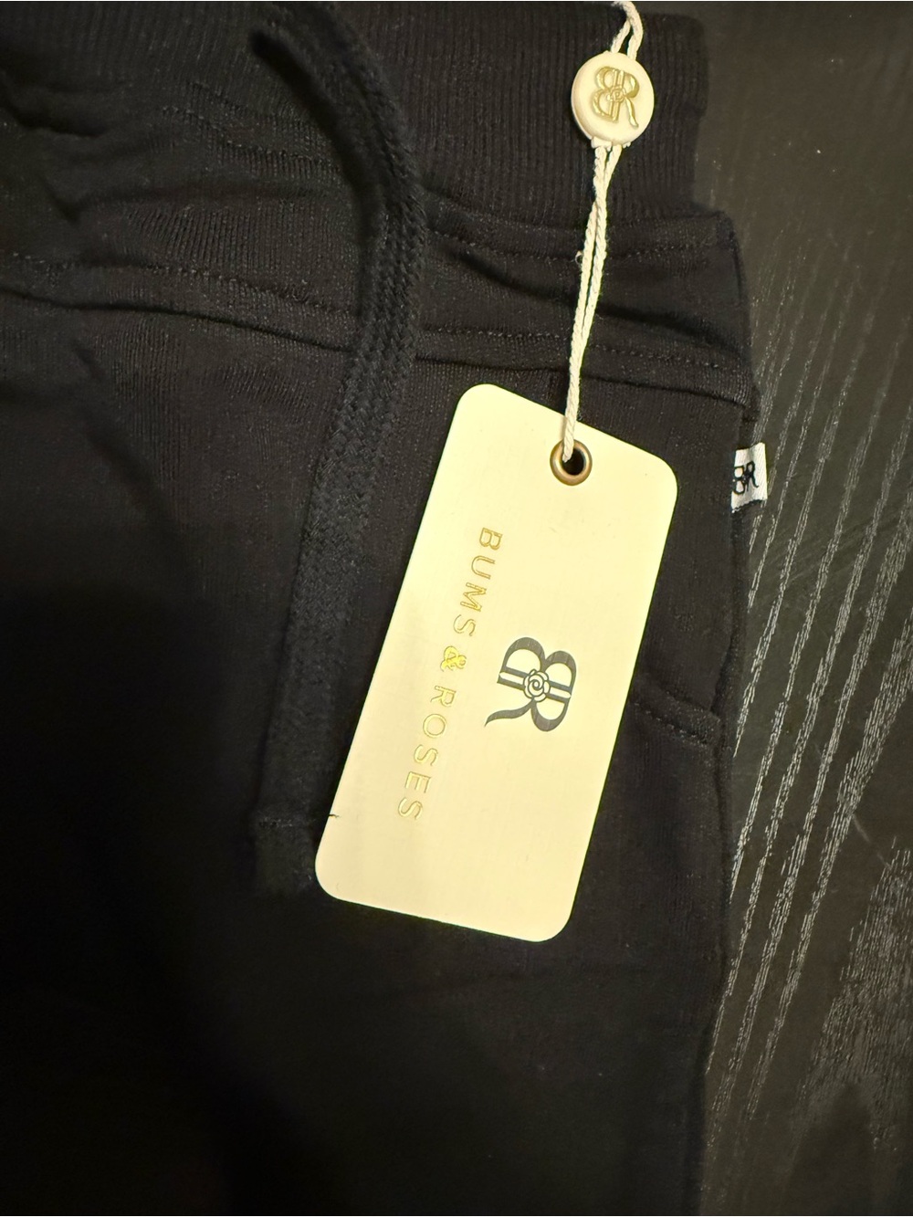 Black Baby Joggers with Drawstring Waist - Picture 2 of 4